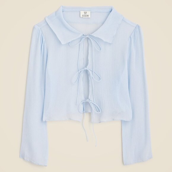 J.Crew Maryam Nassir Zadeh X J.Crew sheer top in silk chiffon CC113 - Picture 2 of 10